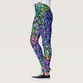 Leggings Conception géométrique des couleurs des années 90 (Gauche)