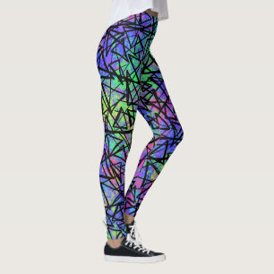 Leggings Conception géométrique des couleurs des années 90