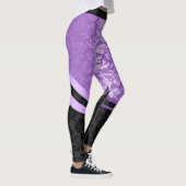 Leggings Conception géométrique des damas violet et noir (Droite)