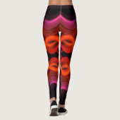 Leggings Conception géométrique des lignes ondulées rouges. (Dos)