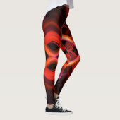 Leggings Conception géométrique des lignes ondulées rouges. (Droite)