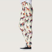 Leggings Conception géométrique des silhouettes de chien (Gauche)