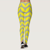 Leggings Conception géométrique en demi-cercle jaune et gri (Dos)