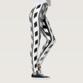 Leggings Conception géométrique, gris, noir, blanc, (Droite)