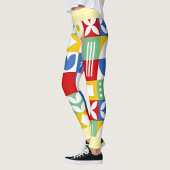 Leggings Conception Géométrique Multicolore Vibrante