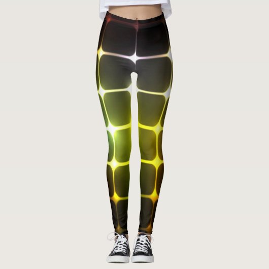 Leggings conception géométrique néon Abstraite (Devant)