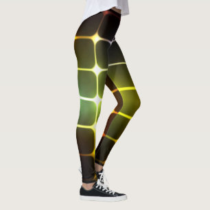 Leggings conception géométrique néon Abstraite