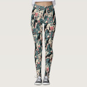 Leggings Conception géométrique rétro-aigle atomique (Devant)