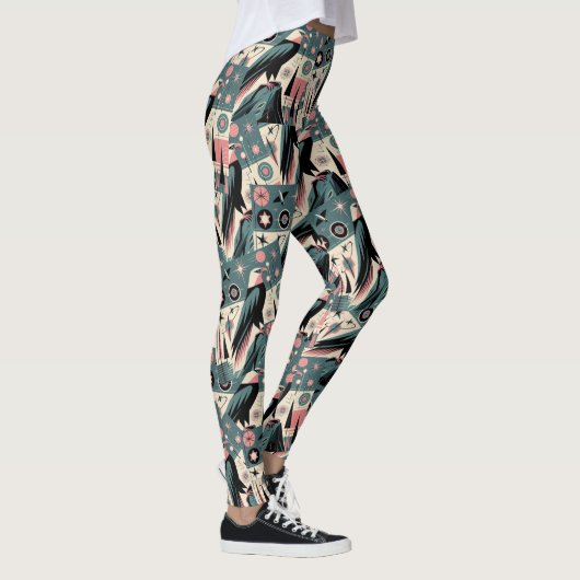 Leggings Conception géométrique rétro-aigle atomique (Droite)