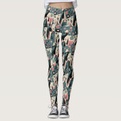 Leggings Conception géométrique rétro-aigle atomique (Devant)