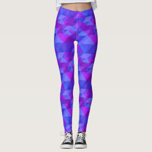 Leggings Conception géométrique triangulaire bleu pourpre