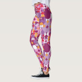 Leggings Conception géométrique violette avantgardiste (Gauche)