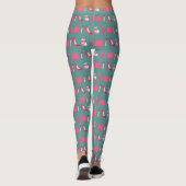 Leggings Conception girly turquoise et rose de choses (Dos)