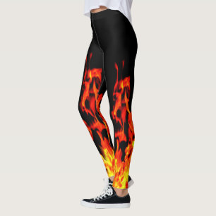 Leggings Conception incendie 01 Collage tout-sur-impression