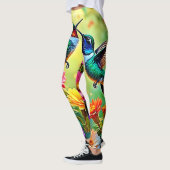 Leggings Conception magique de colibri aux tons bijoux (Gauche)