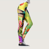 Leggings Conception magique de colibri aux tons bijoux (Droite)