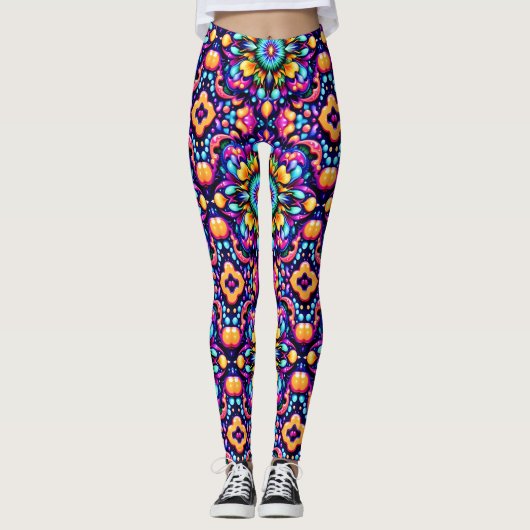 Leggings CONCEPTION MASSIVEMENT LUMINEUSE ~ Violet Orange ~ (Devant)