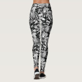 Leggings Conception moderne de Motif noir blanc tropical fe (Dos)
