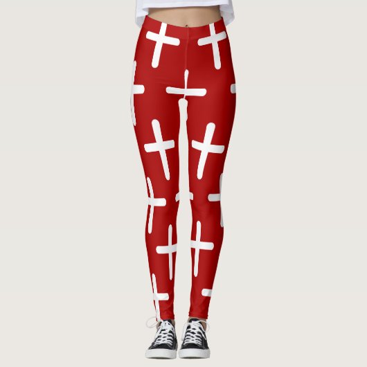 Leggings Conception motif croisée chrétienne (Devant)
