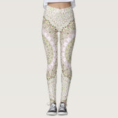 Leggings Conception Motif de Mandala rose et vert (Devant)