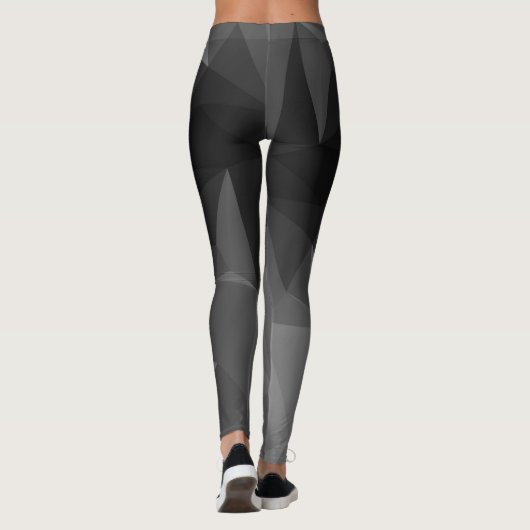 Leggings Conception noire et blanche de polygone (Dos)