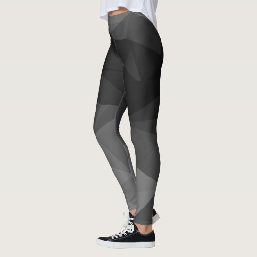 Leggings Conception noire et blanche de polygone (Gauche)