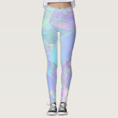 Leggings Conception, nom ou message turquoise et violet Iri (Devant)