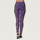 Leggings Conception Paisley violet et or (Dos)