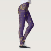 Leggings Conception Paisley violet et or (Droite)