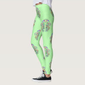 Leggings Conception peinte à la main de cœur en spirale 4 (Gauche)