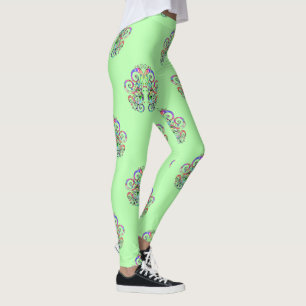 Leggings Conception peinte à la main de cœur en spirale 4