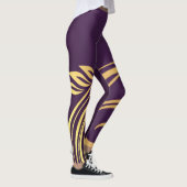 Leggings Conception pourpre et jaune abstraite (Droite)