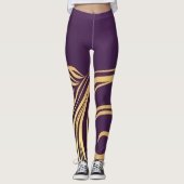 Leggings Conception pourpre et jaune abstraite (Devant)