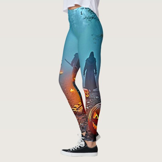 Leggings Conception rituelle d'Halloween éffrayant (Gauche)