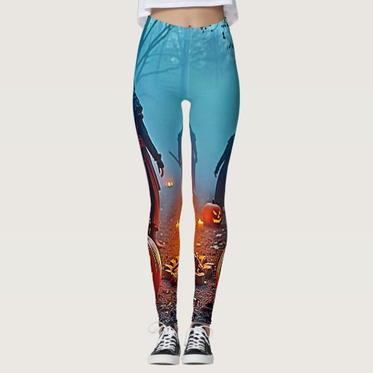Leggings Conception rituelle d'Halloween éffrayant (Devant)