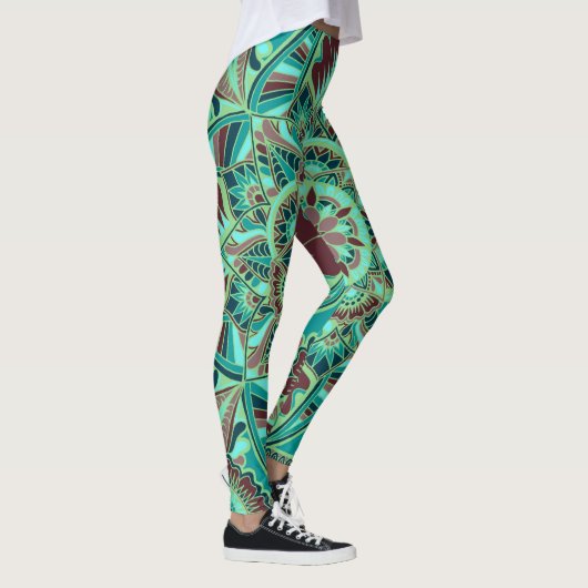 Leggings Conception terreuse de mandala d'argile (Droite)