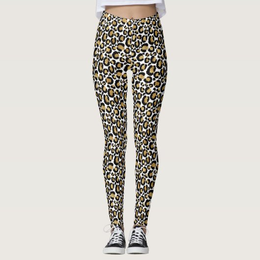 Leggings Conception tout-en-un Empreinte de léopard (Devant)