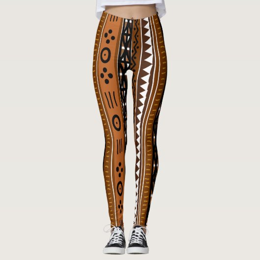 Leggings Conception tribale Brown de Boho (Devant)