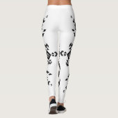 Leggings Conception tribale : Noir Blanc Dessiné À La Main (Dos)