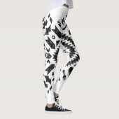 Leggings Conception tribale : Noir Blanc Dessiné À La Main (Droite)