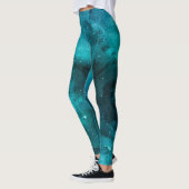 Leggings Conception Turquoise de la série Galaxy 7 (Gauche)