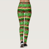 Leggings Conception verte et rouge flamboyante (Dos)