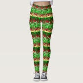 Leggings Conception verte et rouge flamboyante (Devant)