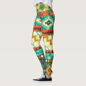 Leggings Conception vibrante de Natif américain (Gauche)