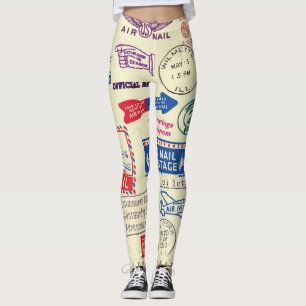 Leggings Conception vintage du jeu de timbres de document.