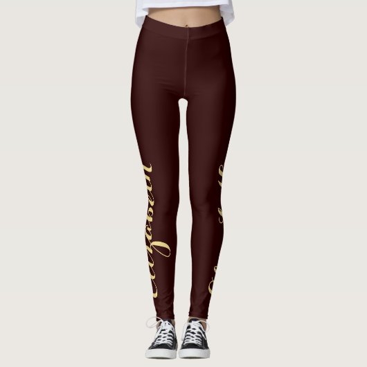 Leggings Concevez votre propre Gold Brown Stylisé Personnal (Devant)