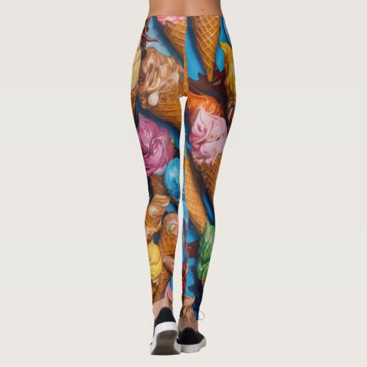 Leggings Cône de crème glacée souple (Dos)