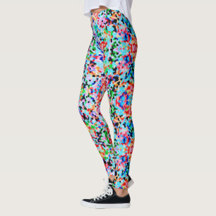 Leggings Confetti coloré Abstrait Motif de mosaïque Cravate