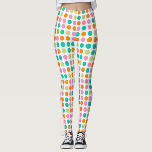Leggings Confetti coloré pois rétro 60s cousshio d'art