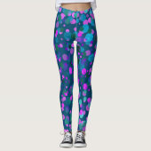 Leggings Confetti de parties scintillant rose violet gras t (Devant)